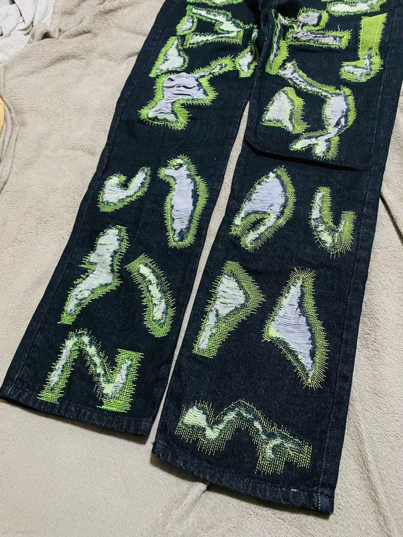 美品 endless縫い取り デニムパンツ 限定 vintage unisex