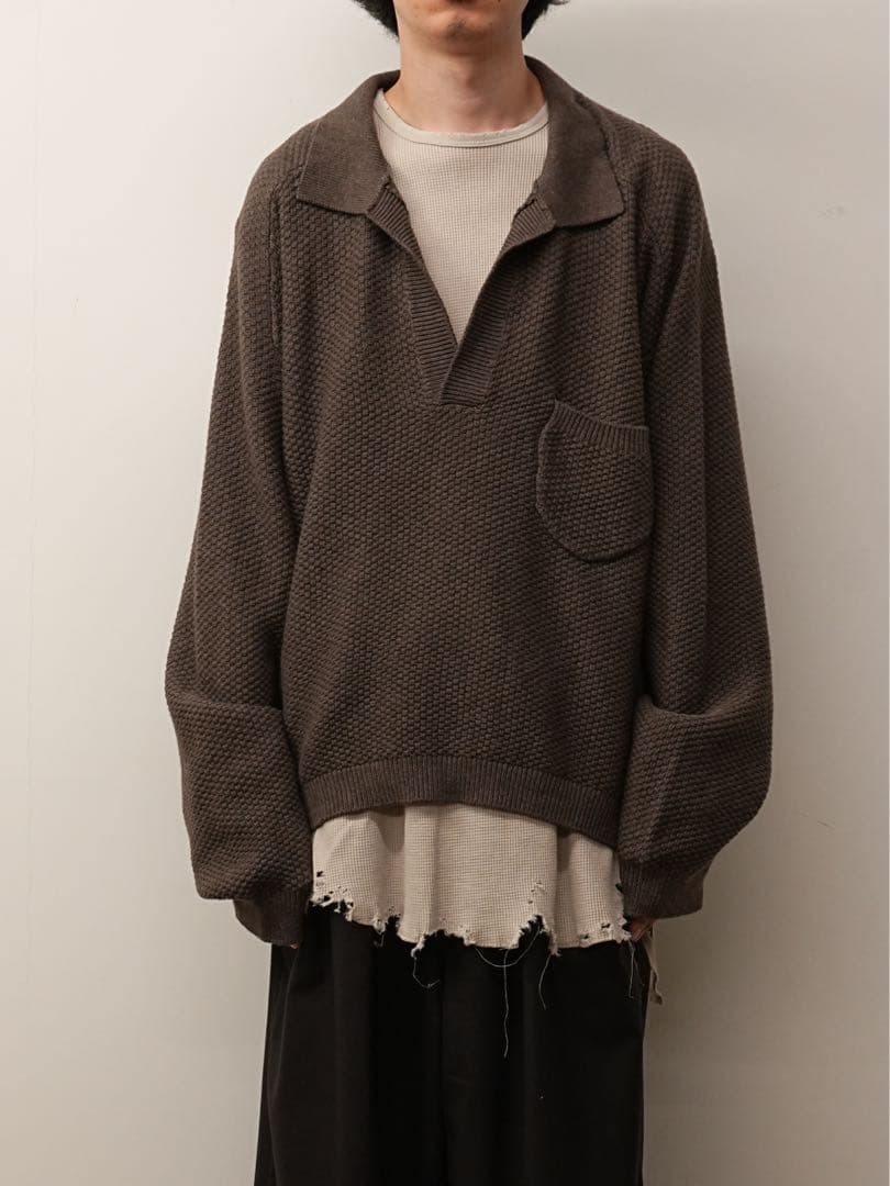 本日限定値下げ　25AW ANCELLM SKIPPER KNIT(BROWN)