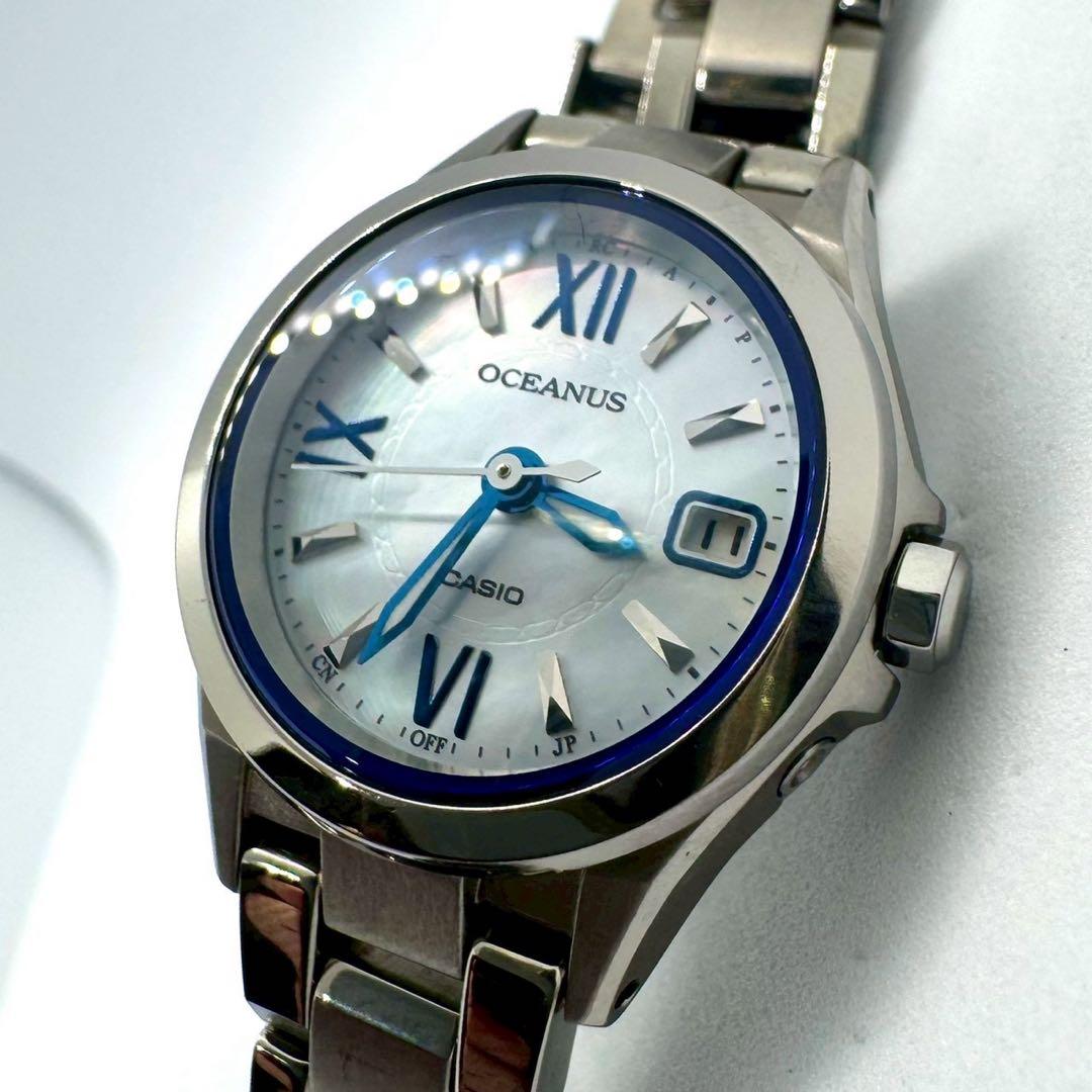 オシアナス OCW-70PJ-7AJF レディース 白蝶貝 ブルー 電波ソーラー
