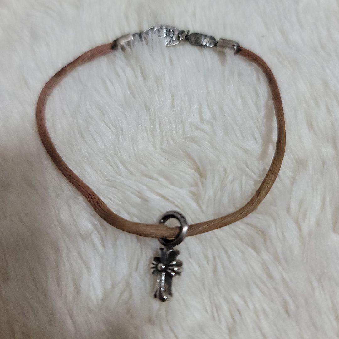 クロムハーツ KZブレスレット シルクブレスレット クロス シルバー ピンク