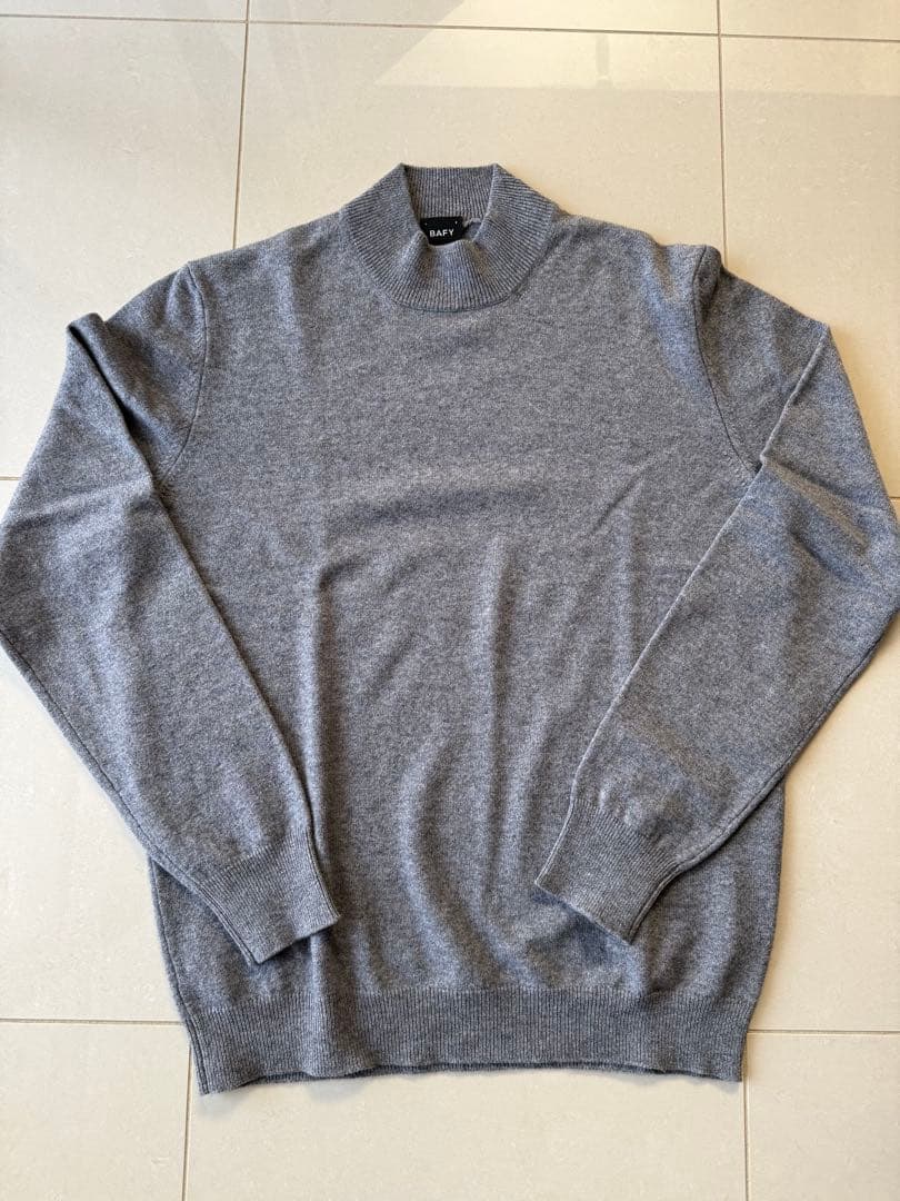 バフィー ニット カシミヤ モックネック ハイゲージ 12ゲージ