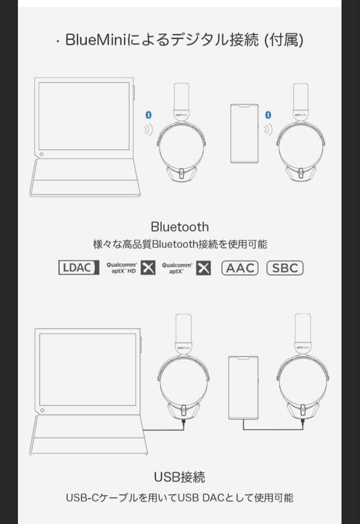 hifiman HE-R10D Bluetoothユニット付き