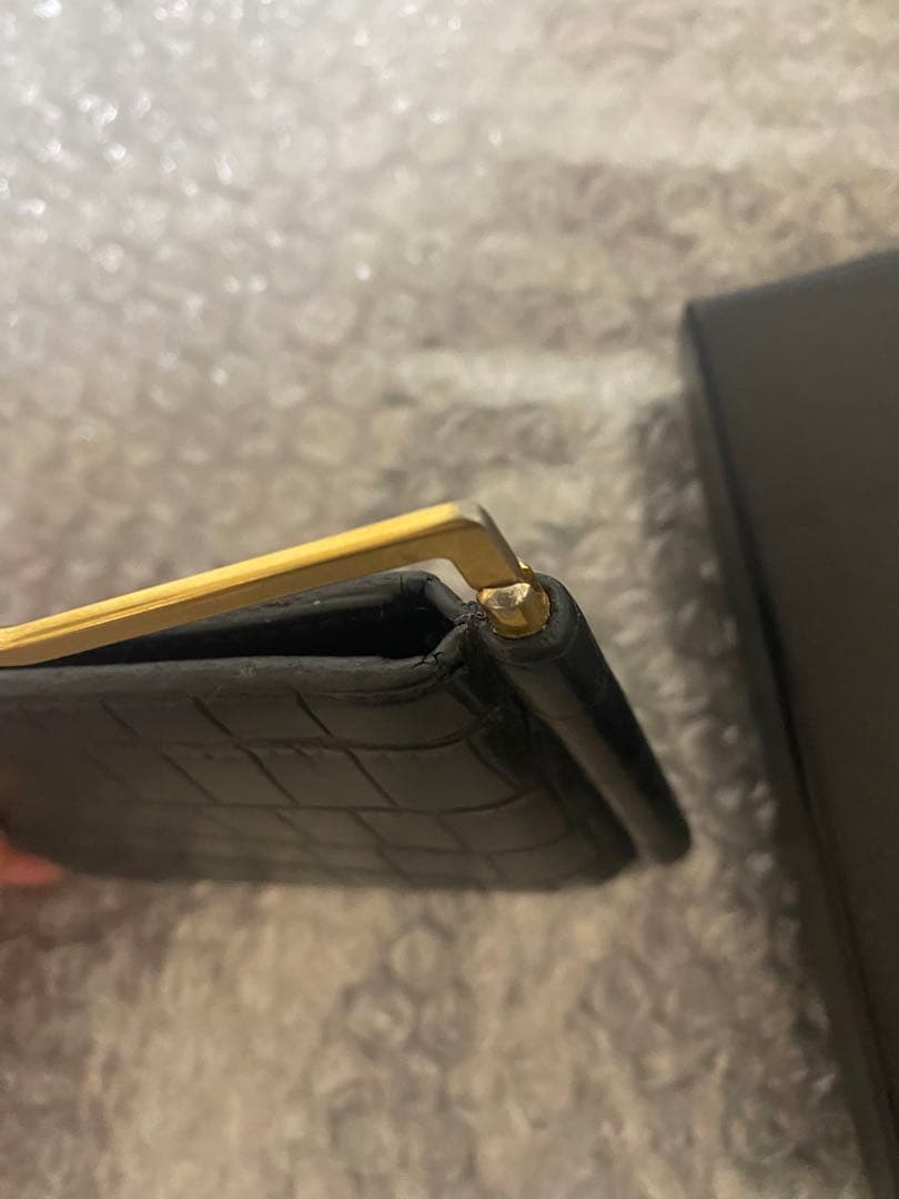 YSL クロコダイルレザー マネークリップ　サンローラン　財布