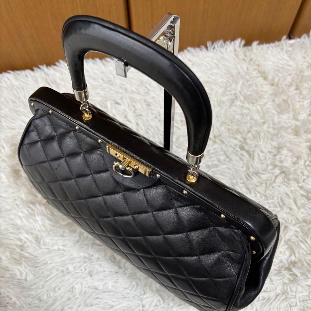 ロベルタディカメリーノ がま口 バコンギ 本革 レザー 黒 ヴィンテージ 伊製