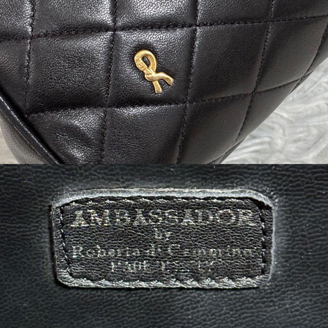 ロベルタディカメリーノ がま口 バコンギ 本革 レザー 黒 ヴィンテージ 伊製