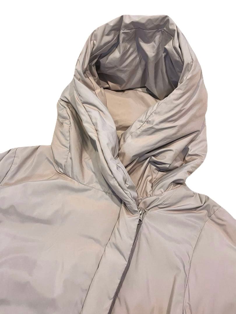 【Midi Umi】人気型 フード付きロングダウンコート　ベージュ　軽量