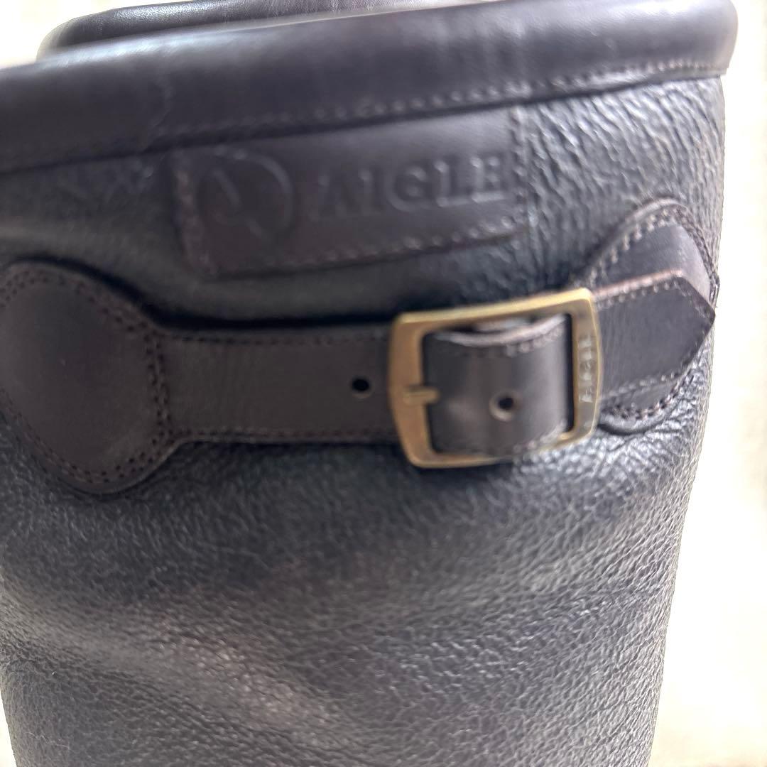 AIGLE エーグル◆ムートン　レザーロングブーツ　茶