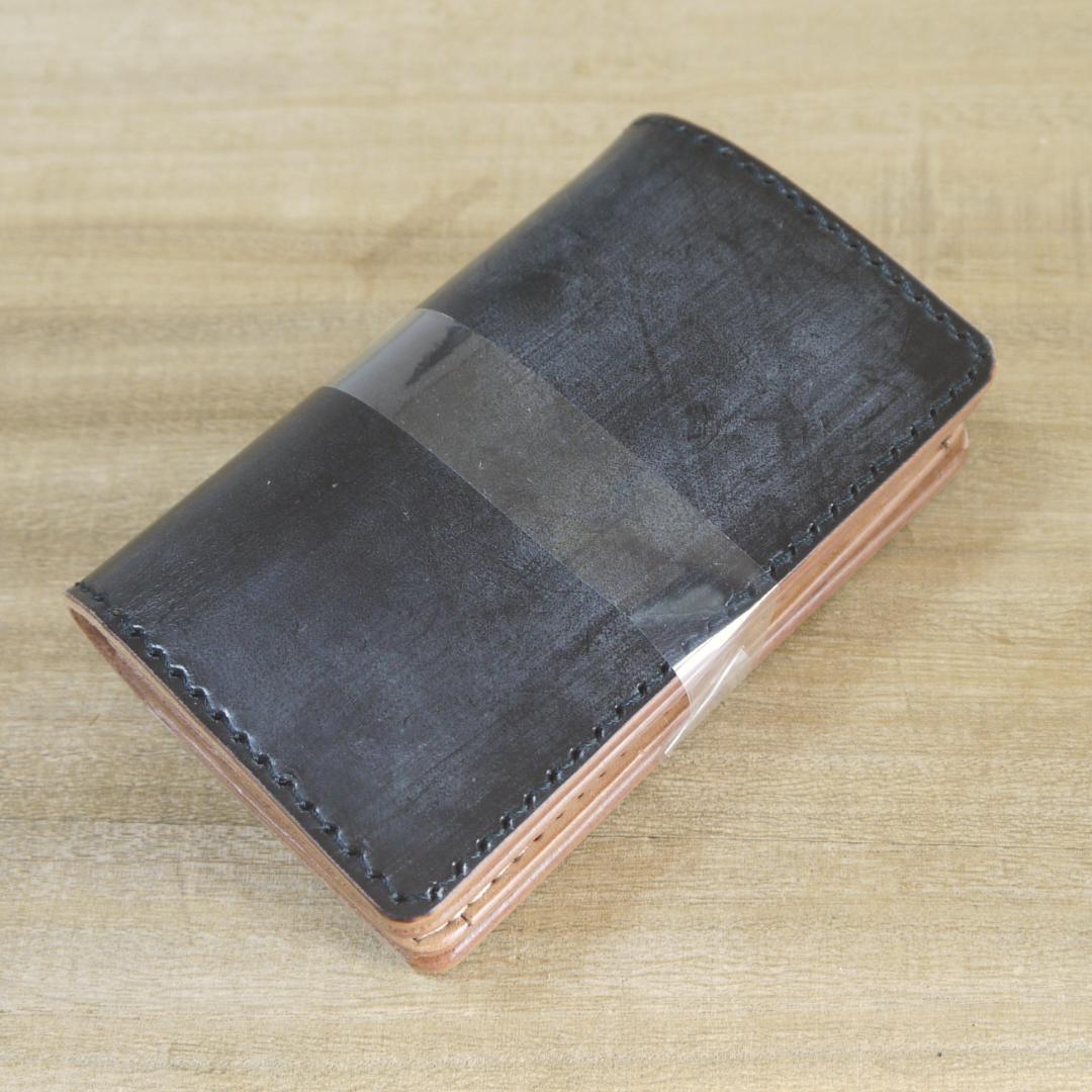 ヌメ革　UKブライドルレザー　セドウィック社　ミドルウォレット　二つ折り　こげ茶