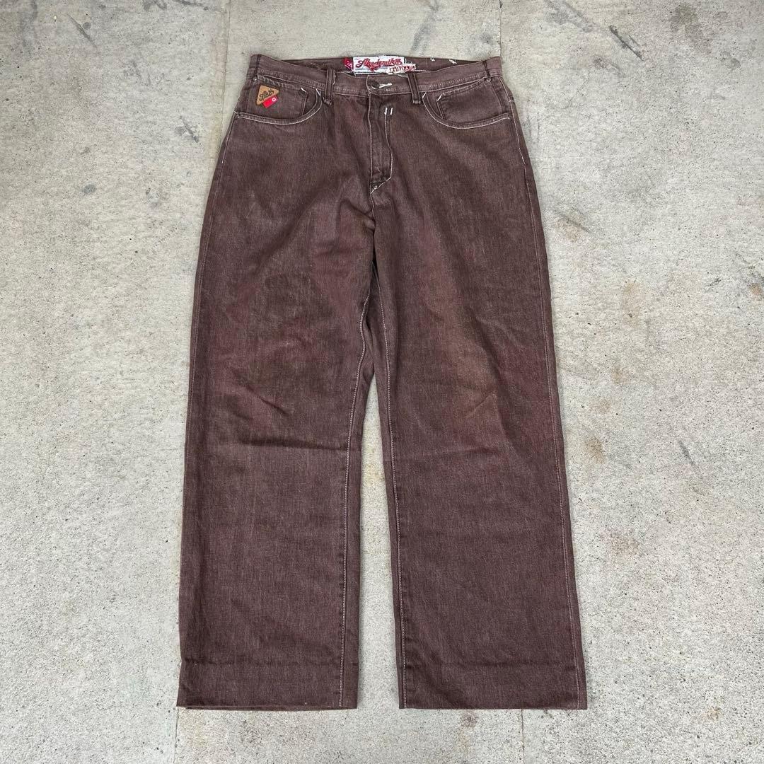 akademiks 00s baggy denim brown 極太 B系