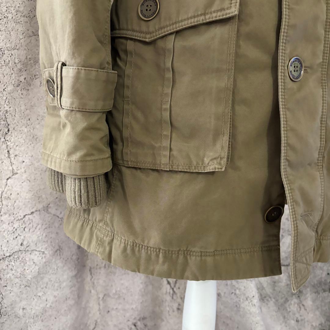 y2k バーバリーブルーレーベル　リアルファー　中綿　ミリタリージャケット