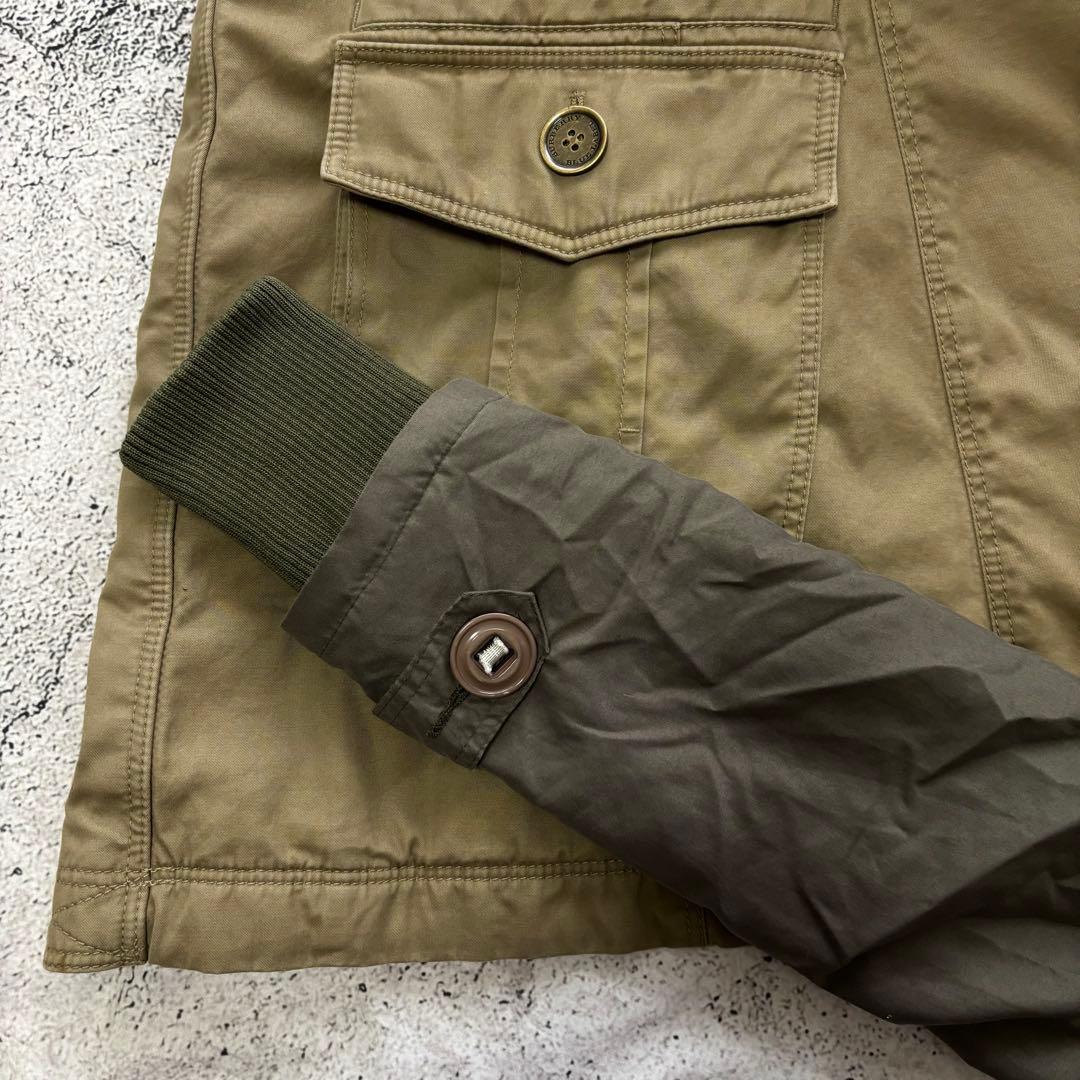 y2k バーバリーブルーレーベル　リアルファー　中綿　ミリタリージャケット