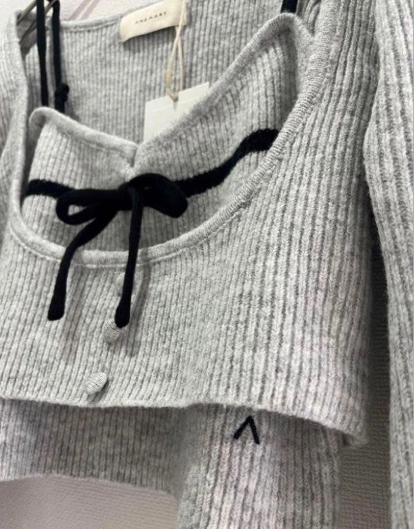 大人気❣️andmary Natalie ribbon set グレー