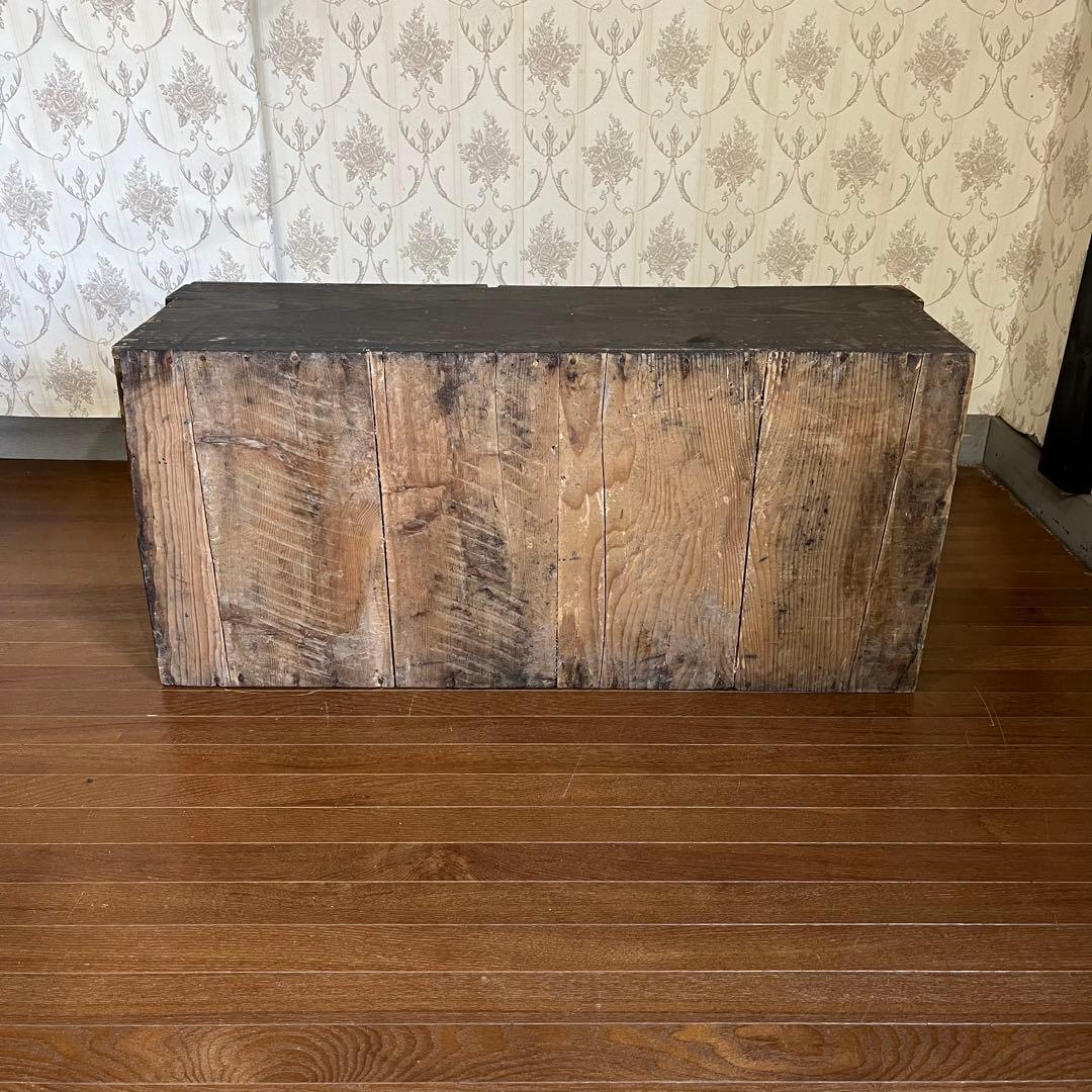 【アンティーク】味のある古い木箱 道具箱 工具箱 ベンチ 古木 古道具 古民具