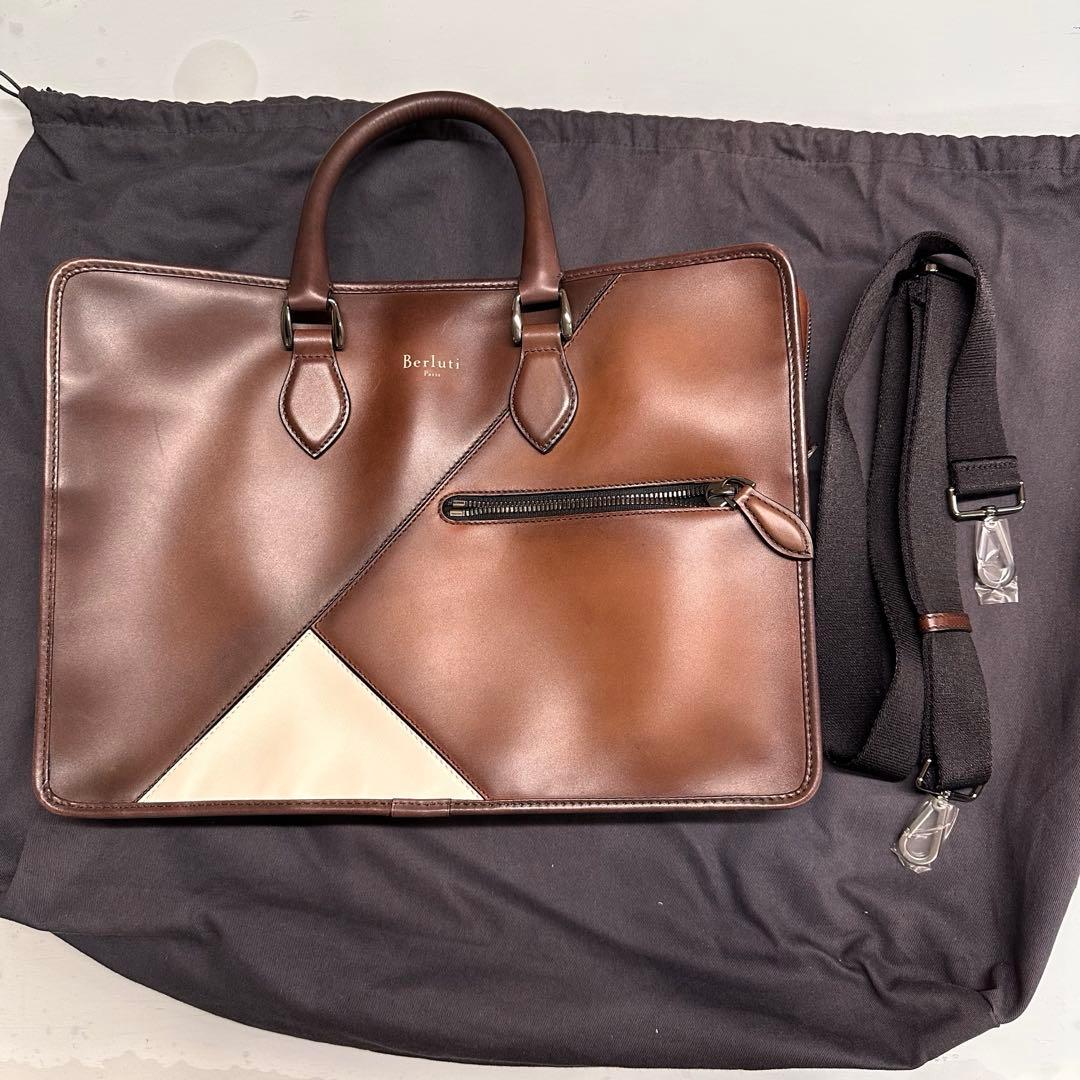 Berluti UnJourアンジュール パッチワークデザイン ブリーフケース