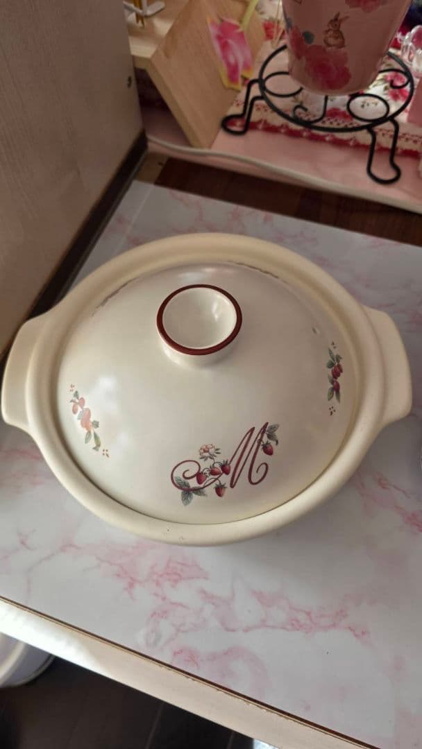 マニー　ロココ　陶器土鍋 IH使用可