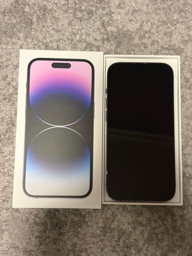 美品Apple iPhone 14 Pro ディープパープル 本体256GB