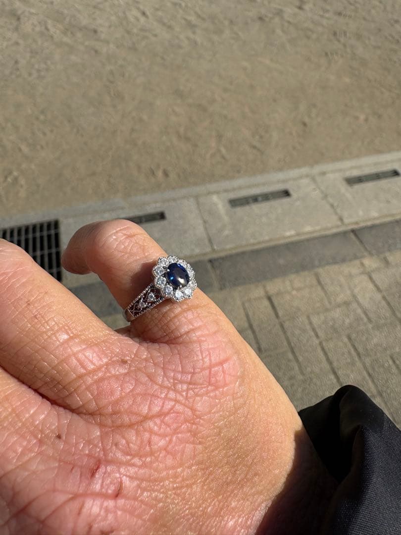 3*5様 ミニバック付【ツツミ】ブルーサファイアのリング 13号