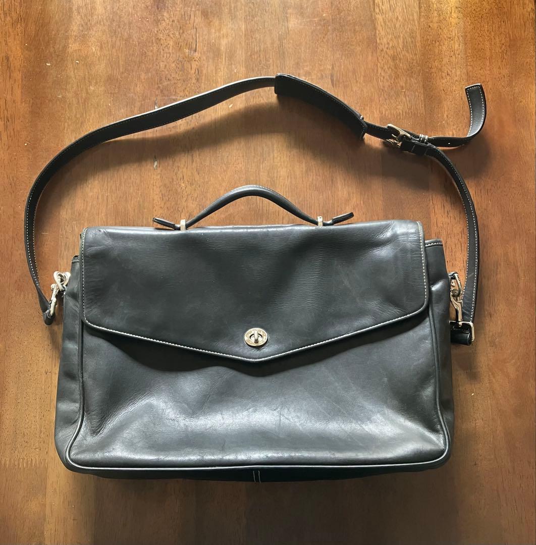 【良品!】OLD コーチ ショルダーバッグ ビジネスバッグ 黒 F06457