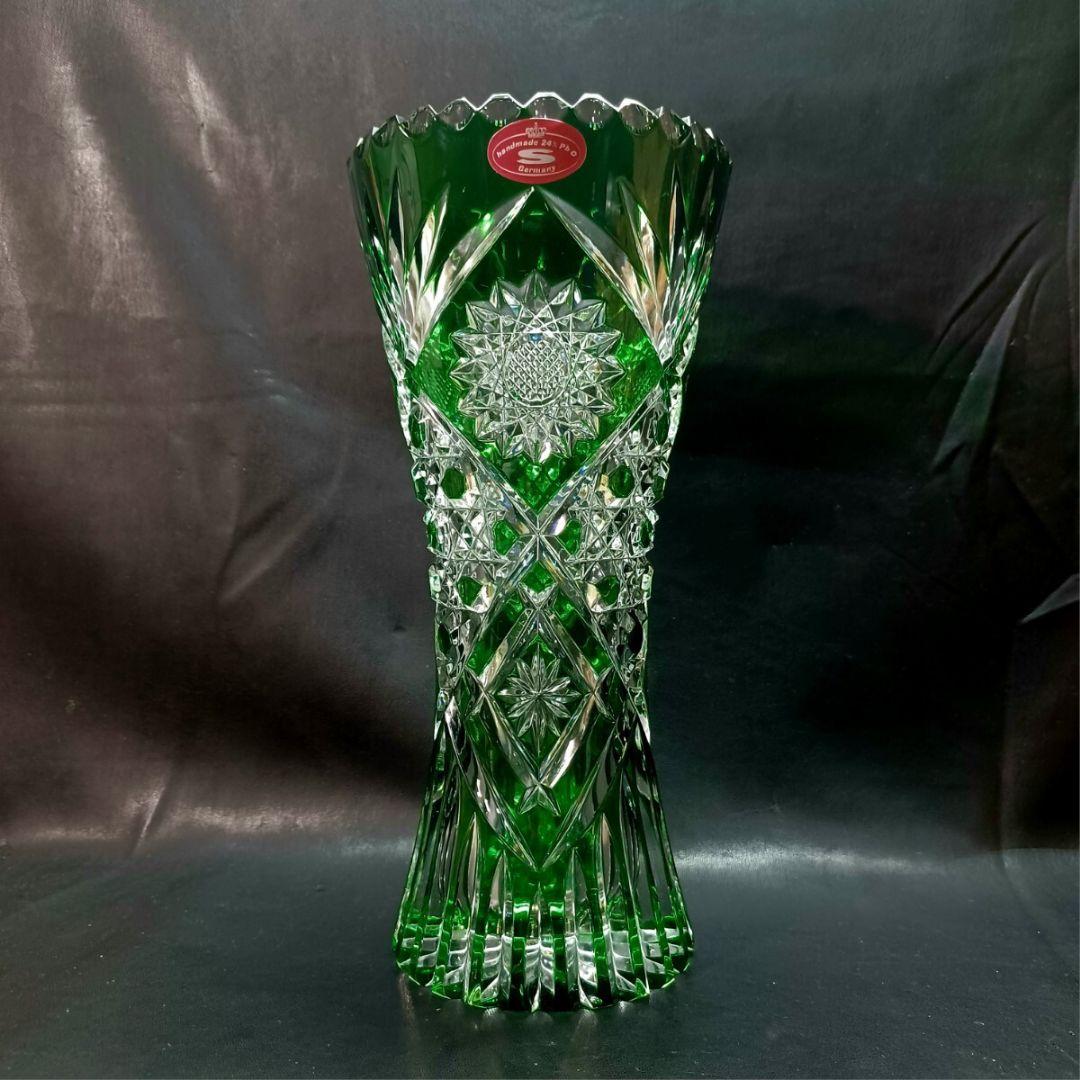 DRESDEN GERMANY ドレスデン クリスタル カット ガラス 花瓶