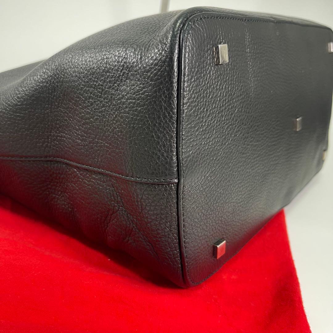 【超美品✨】BALLYバリーメンズビジネスバッグトートレザーBロゴ黒船型A4◯