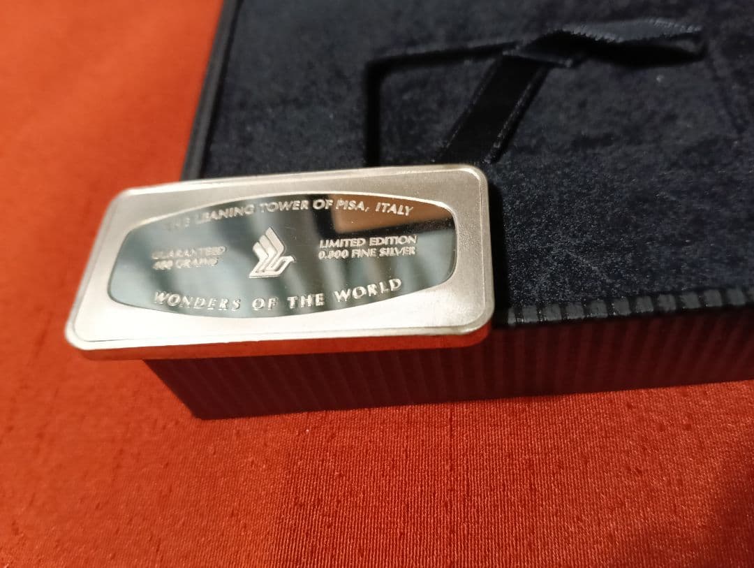 ☆激レア☆『世界の七不思議』SILVERインゴット・ピサの斜塔・品位：.800