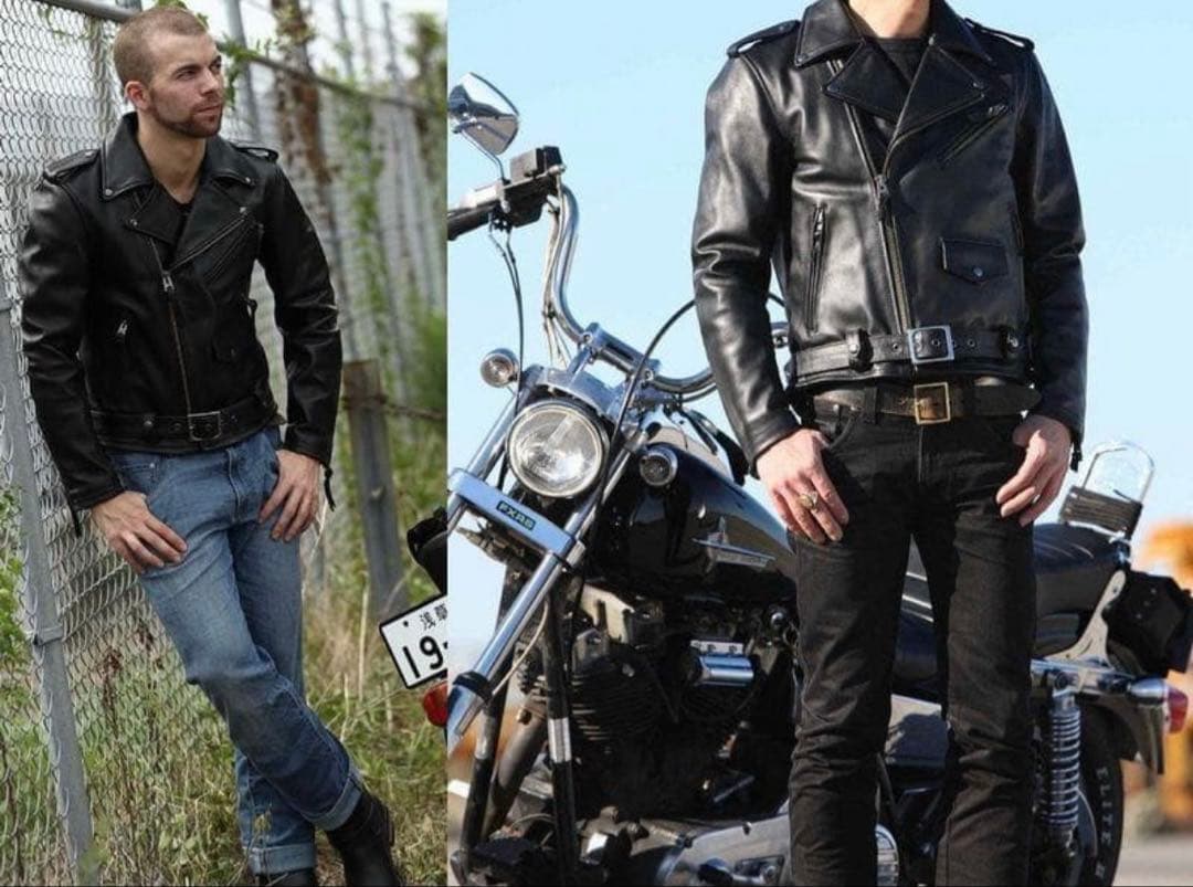 ガーラ ✨KADOYA ライナー付き ダブルライダースジャケット 牛革