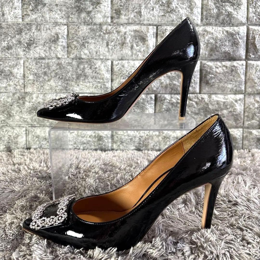 極美品❣️PIPPICHIC ピッピシック ビジューパンプス パテントレザー 箱付