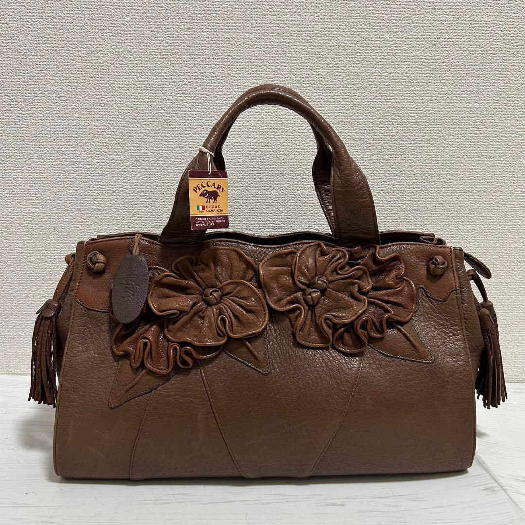 美品 IBIZA レディース ハンドバッグ ミニボストンバッグ ペッカリー