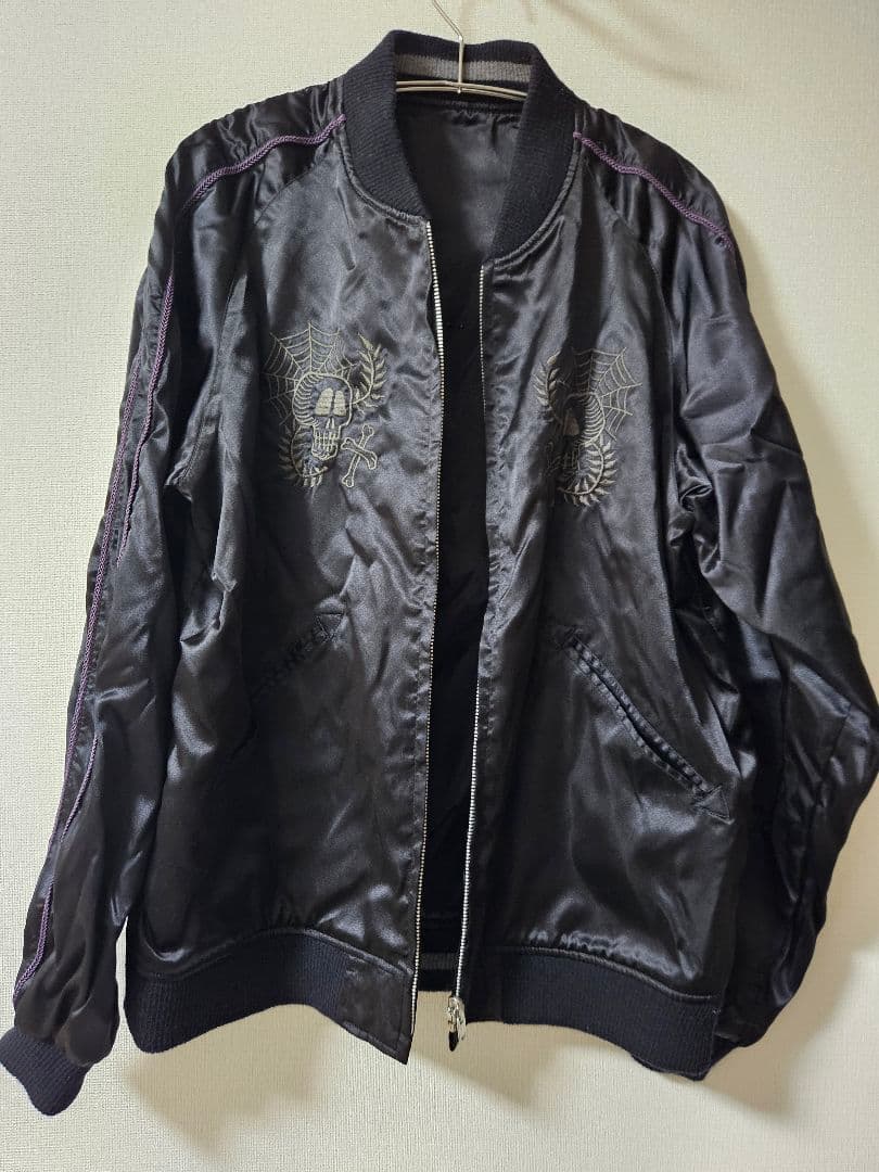 Tさま専用【希少】STUSSY スカジャン　リバーシブル 黒刺繍　Lサイズ