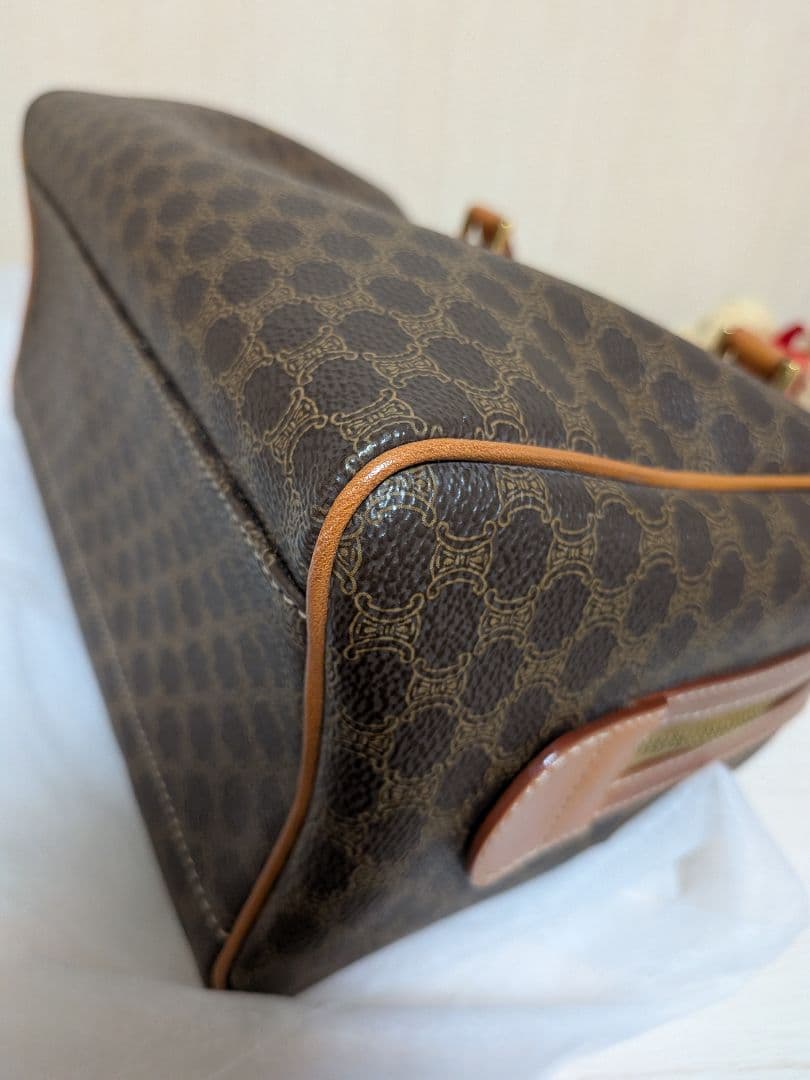 最終価格❗️Vintage CELINE⭐️マカダム　ブラゾン型押しミニボストン