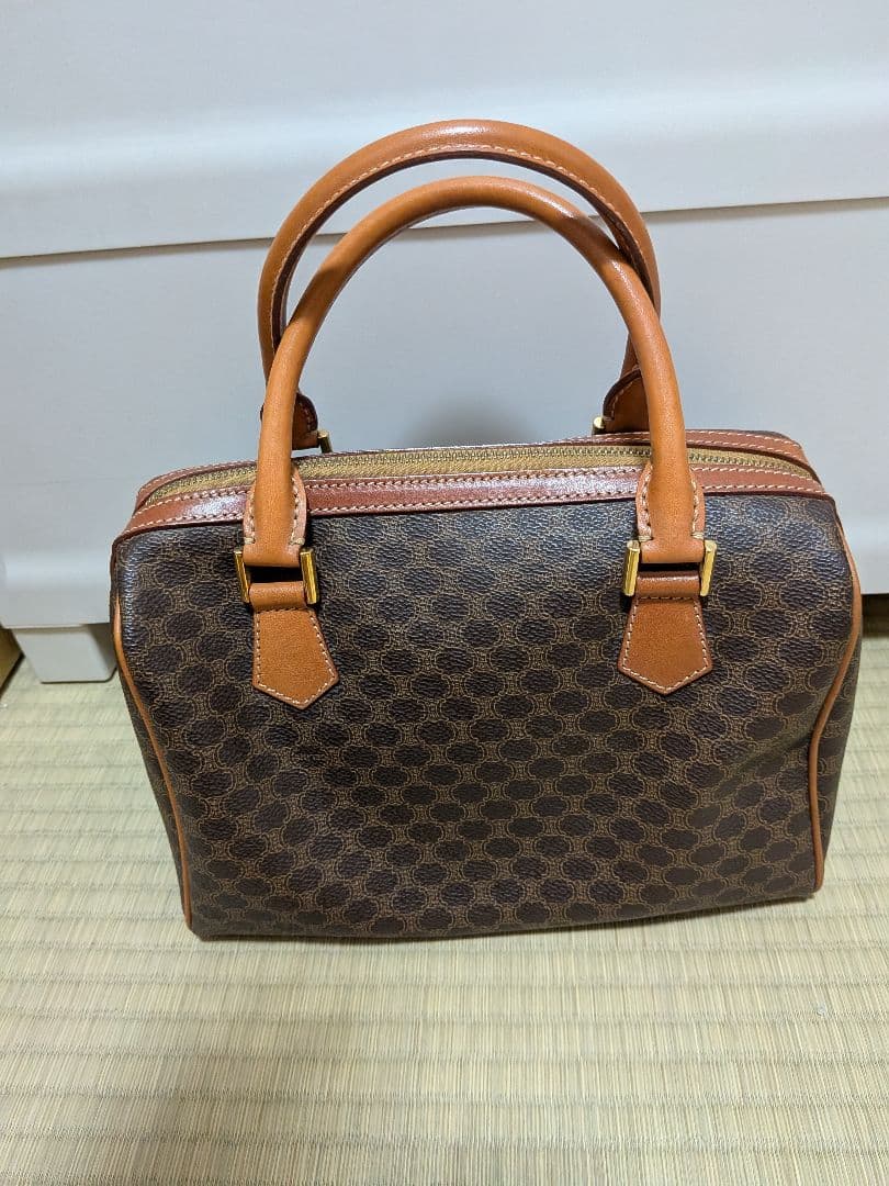 最終価格❗️Vintage CELINE⭐️マカダム　ブラゾン型押しミニボストン