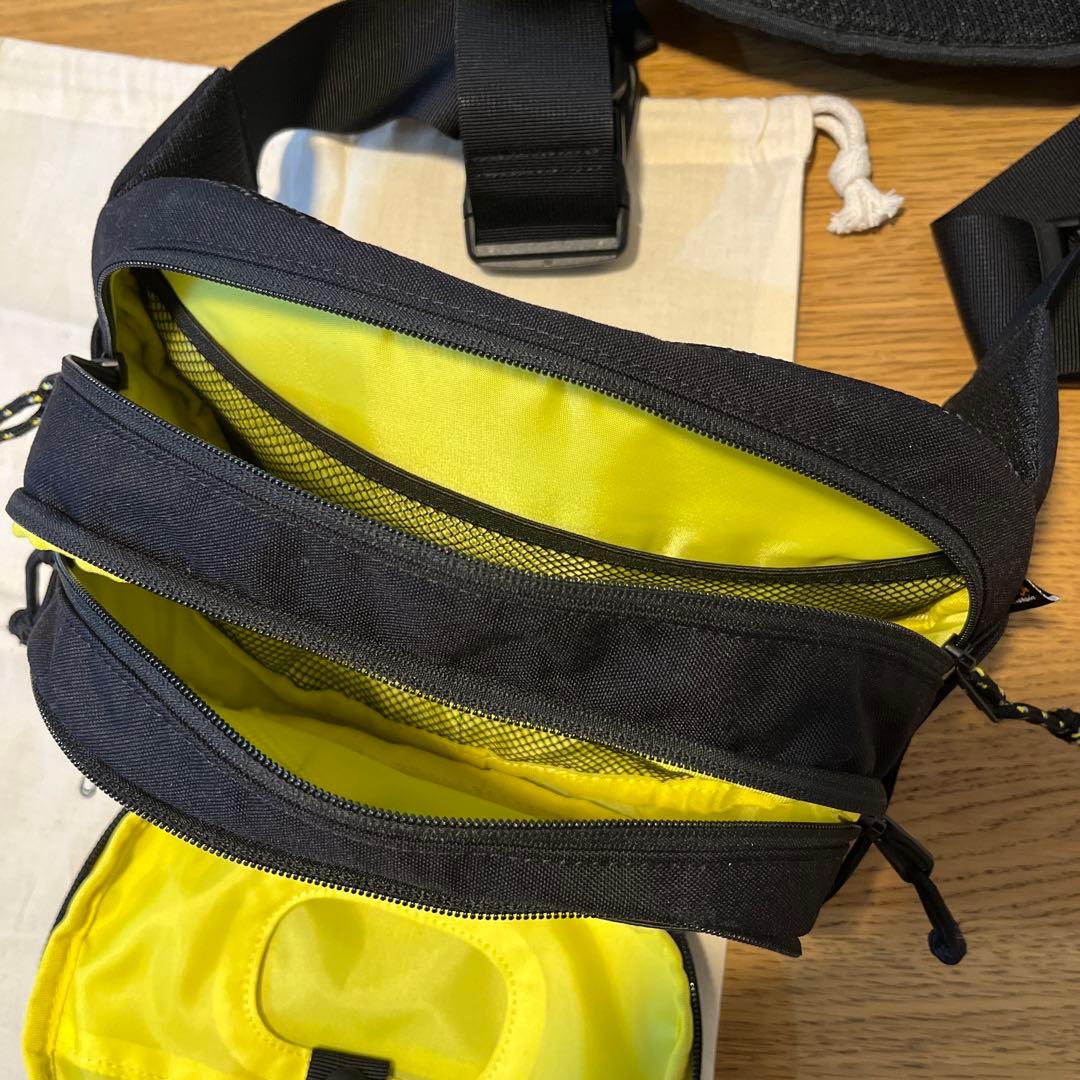 美品✨Huggo ハグー ヒップシート 巾着付き ウエストポーチ 黒 ナイロン