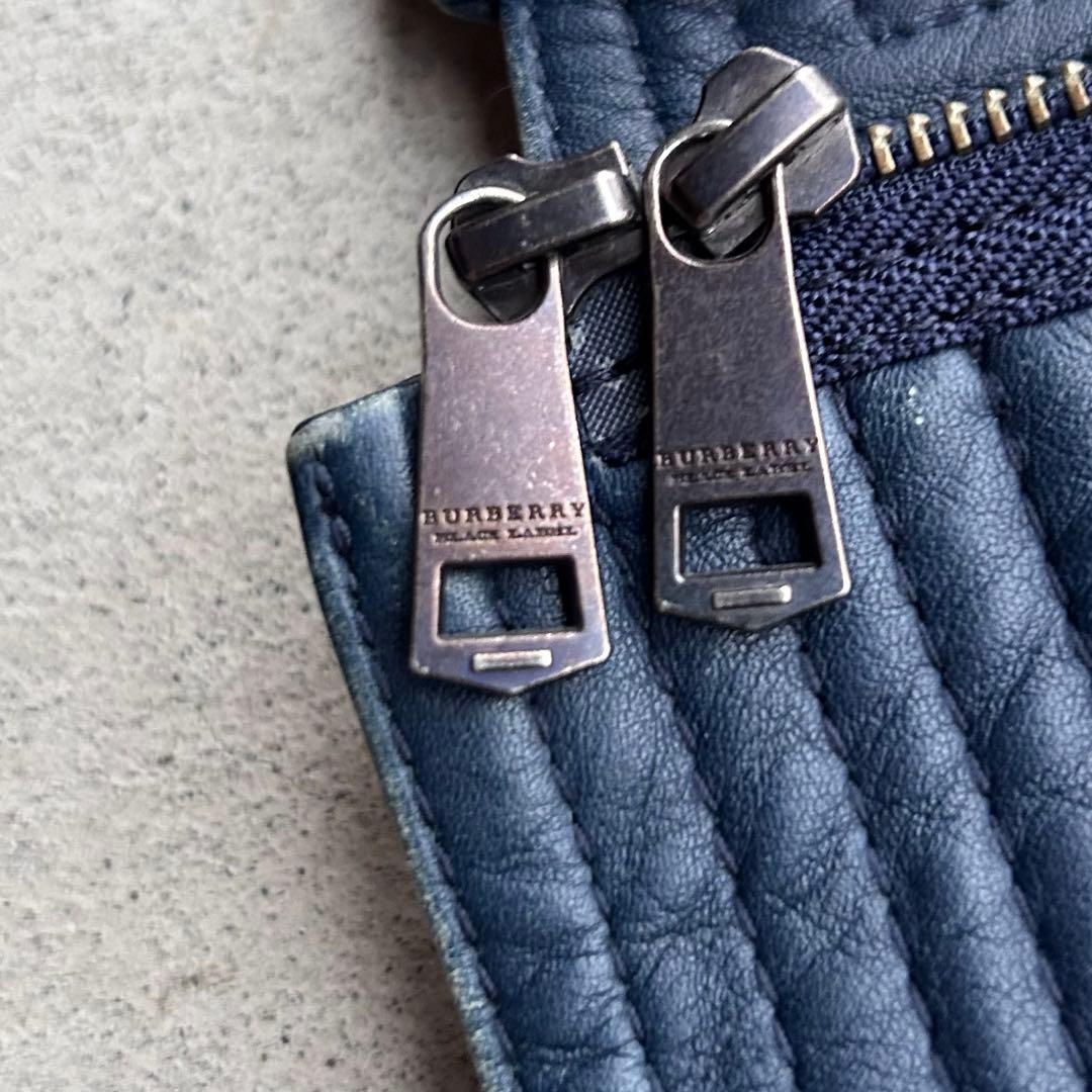 専用！バーバリー ブラックレーベル 本革 シングル レザージャケットノバチェック