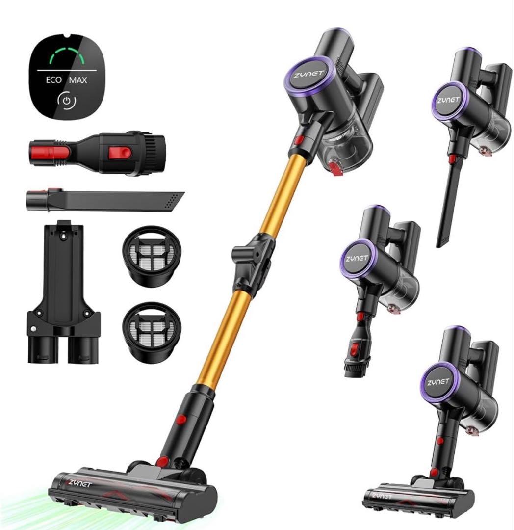 送料込み新品コードレス掃除機 LED緑ライトスティッククリーナー サイクロン式