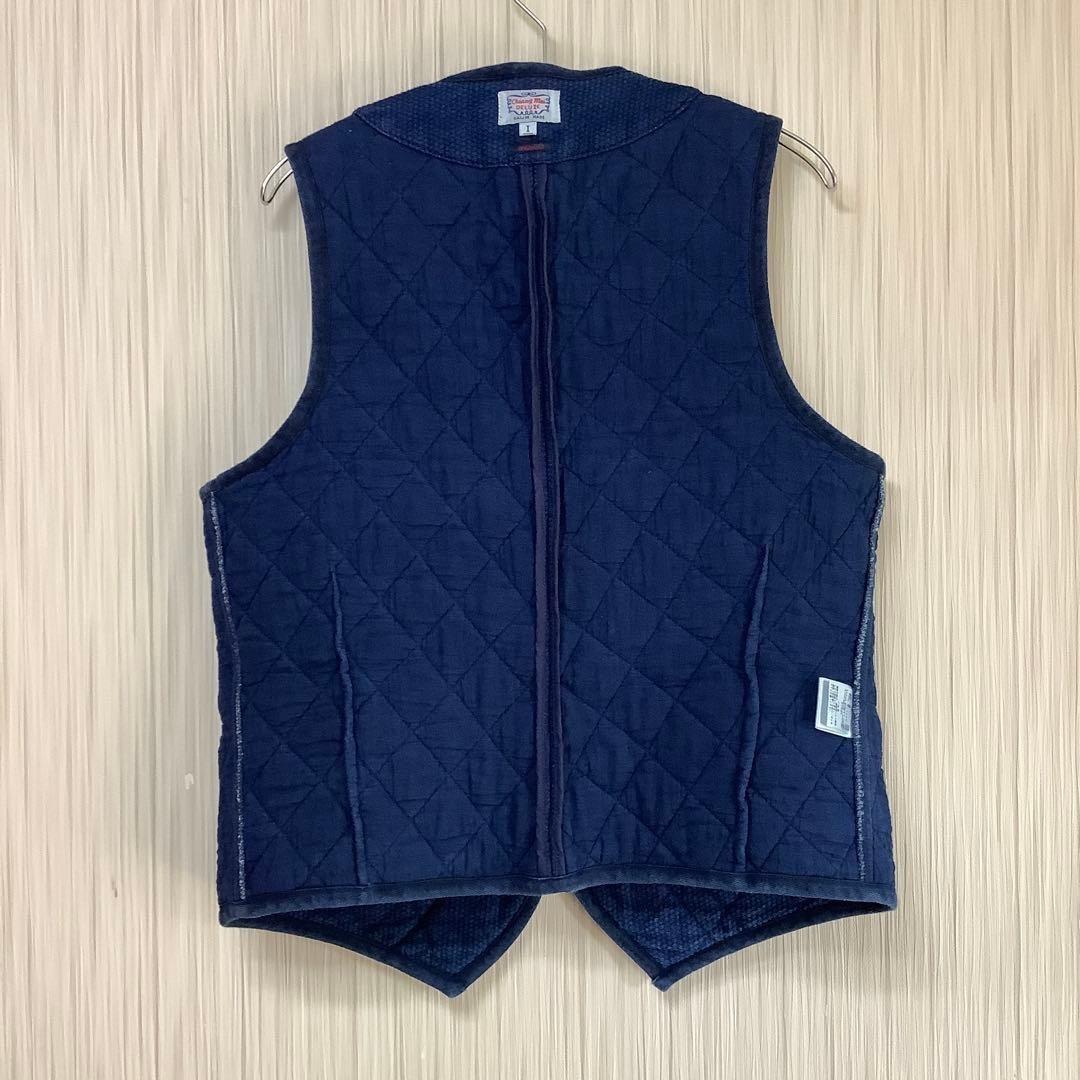 【GAIJIN MADE】藍染刺し子ベスト 柔道着ベスト チャイナボタン