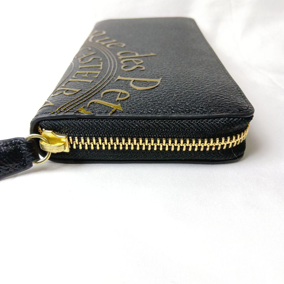 【極美品】カステルバジャック 長財布 ラウンドファスナー 黒 金 保護シール付