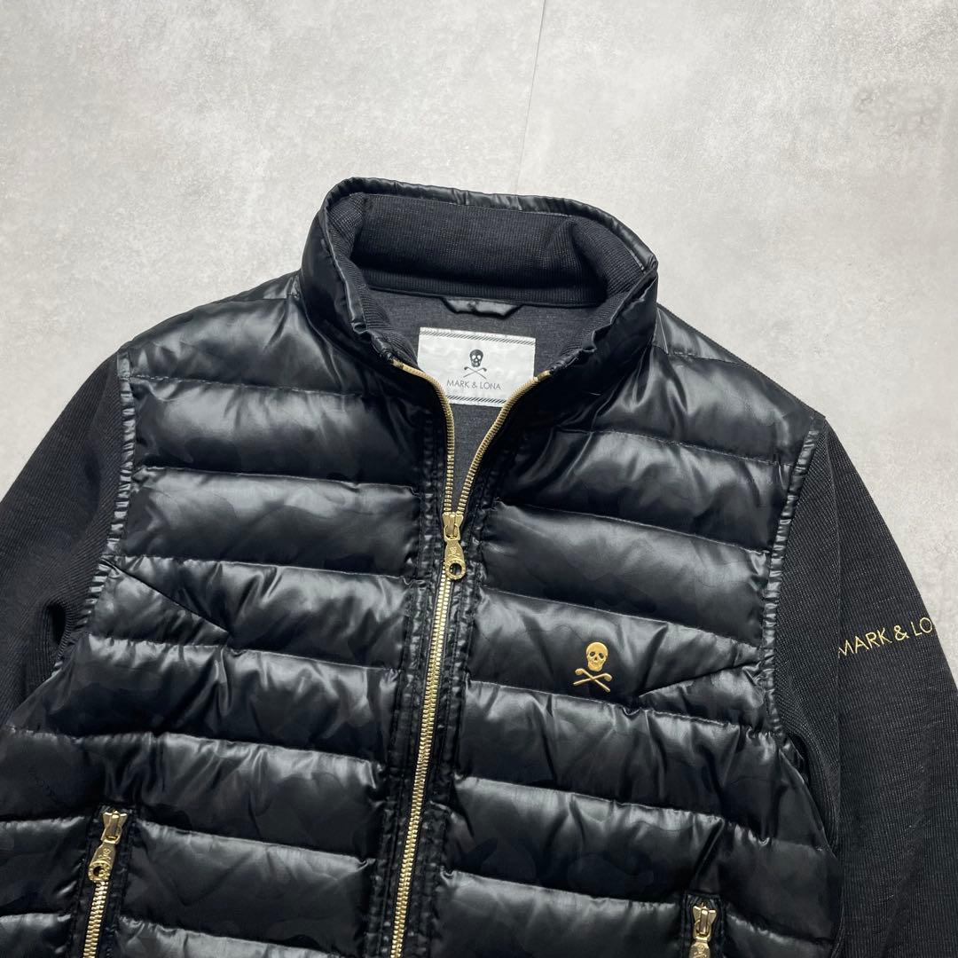 ☆*☆様 極美品 マークアンドロナ ダウンジャケット ナイロン切替 迷彩 スカル