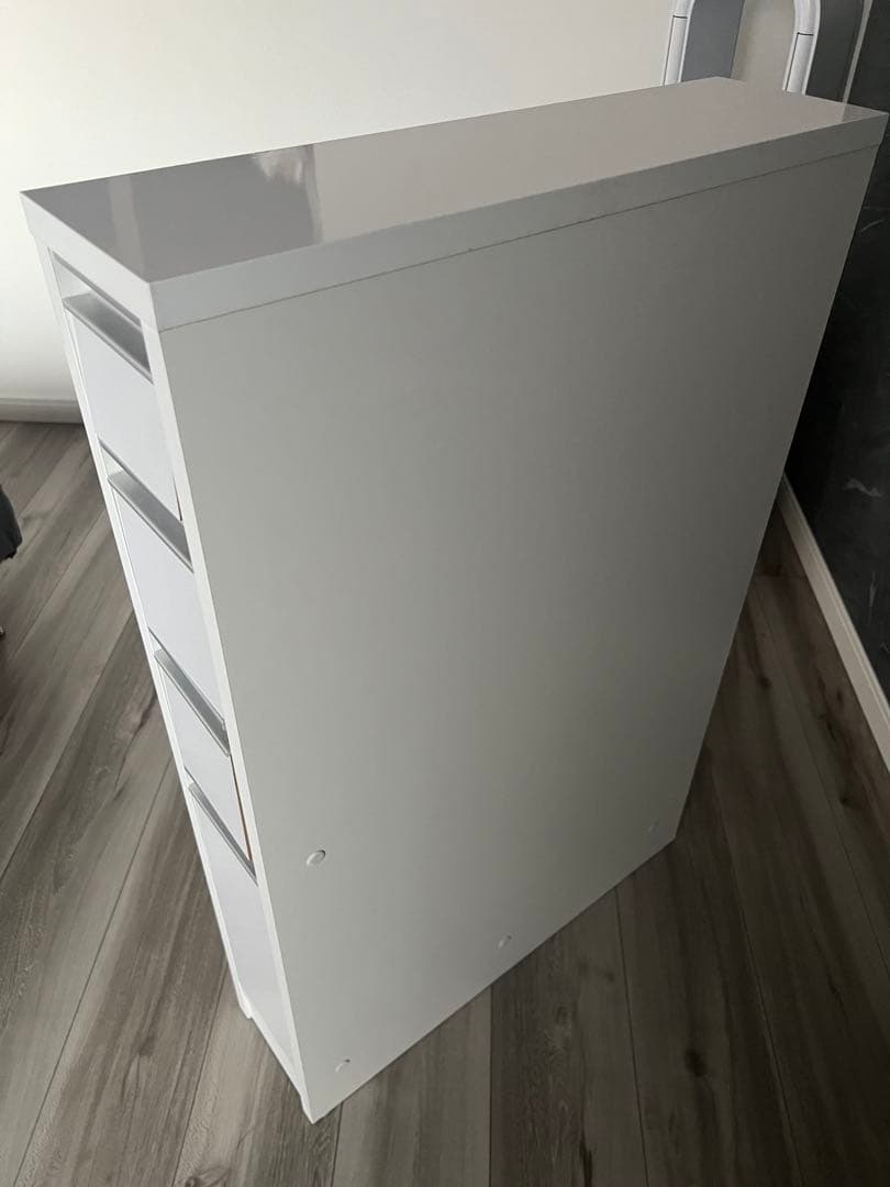 ホワイト 4段引き出し収納ラック