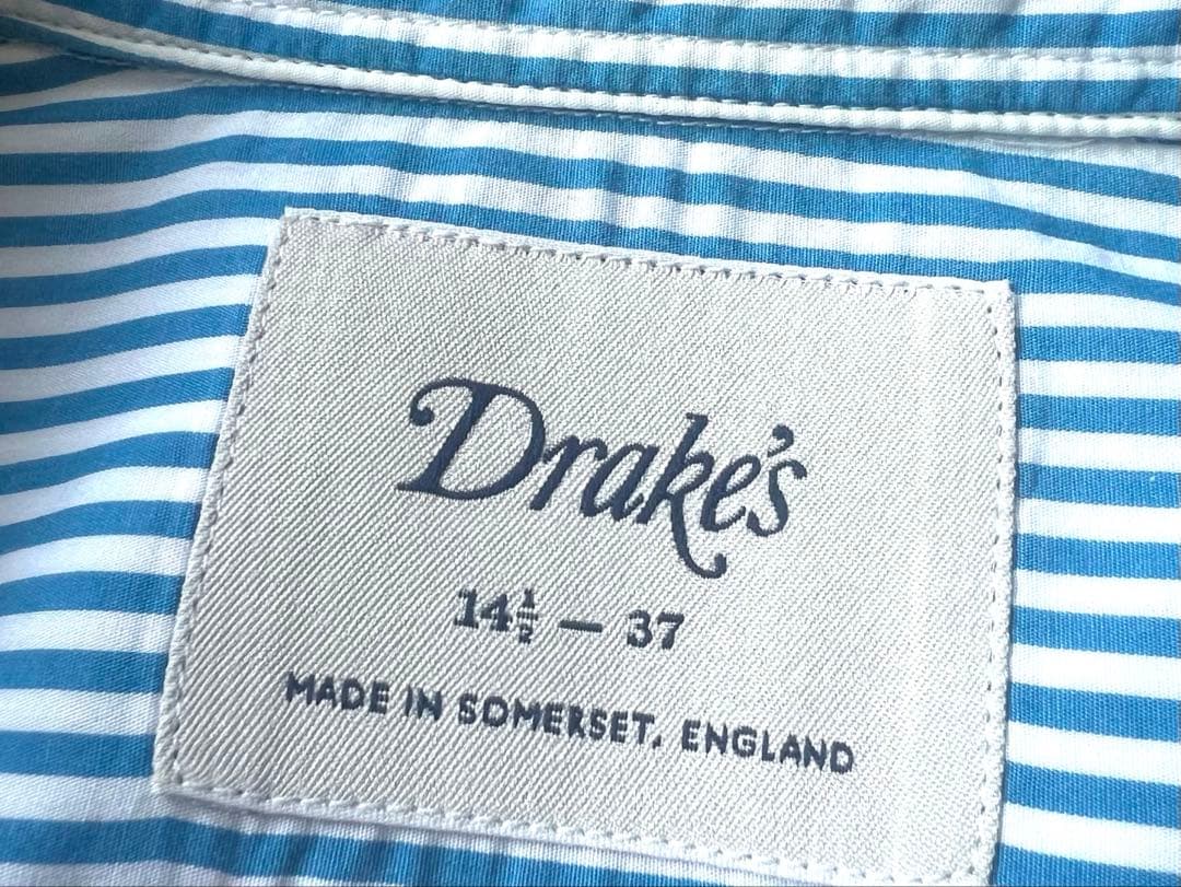 【極美品】Drake’s ドレイクス　ロンドンストライプシャツ　イギリス製　37