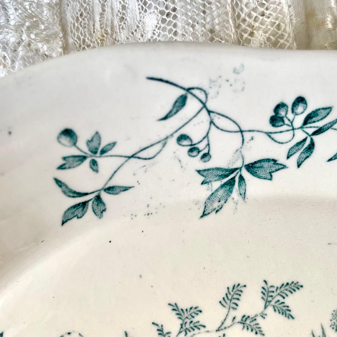 ロンウィ　小鳥と野ばらのラヴィエ Mignon Longwyフランスアンティーク