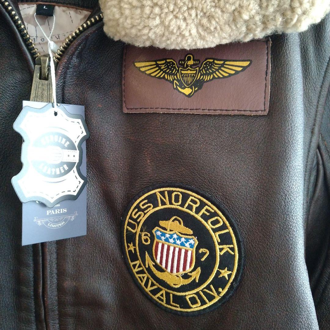 新品　GABRIEL襟厶―トンワッペン付レザーG―1フライトジャケットＬサイズ