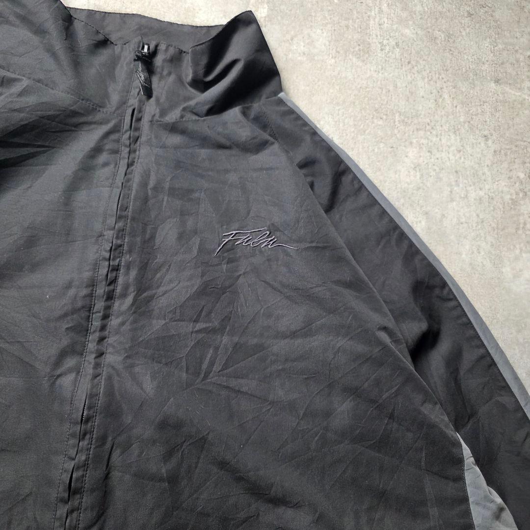 90sFUBUフブナイロンジャケットy2kヒップホップB系刺繍ロゴブラック黒XL
