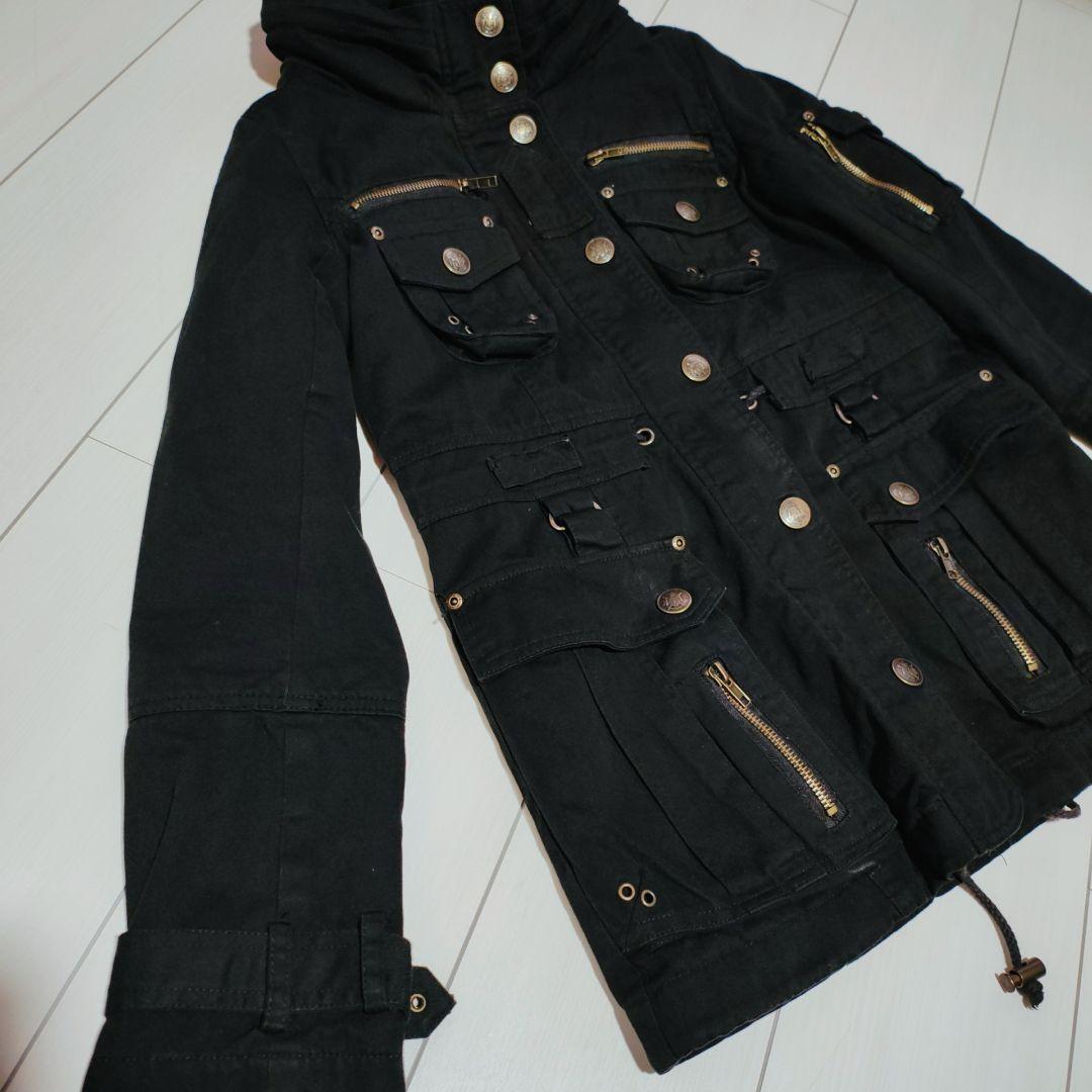 平成 Y2K ネオグランジ 古着 ギミック ベルテッド ミリタリージャケット