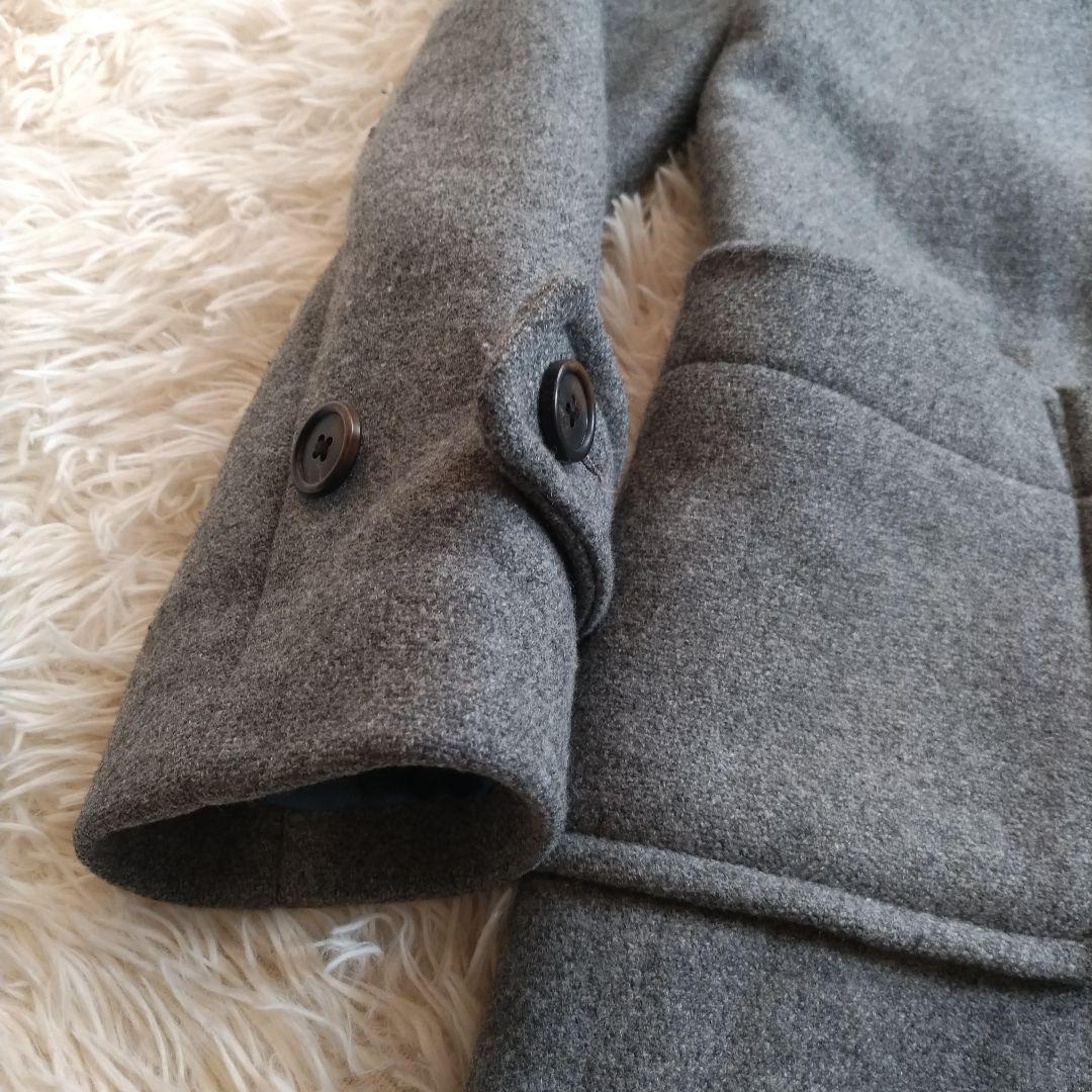 グリーンレーベルリラクシング　ウールメルトンダッフルコート グレー　Lサイズ