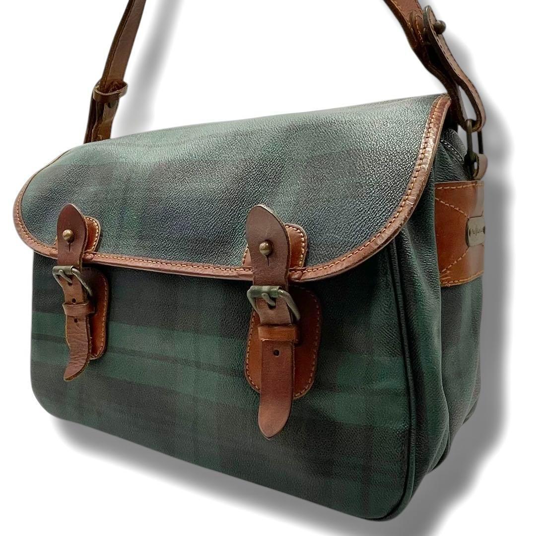 極美品 ラルフローレン ショルダーバッグ メッセンジャーバッグ PVC チェック