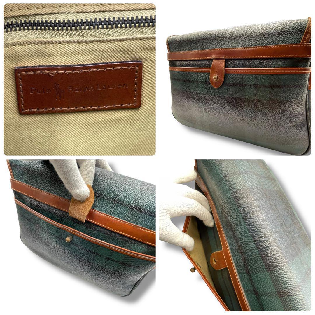 極美品 ラルフローレン ショルダーバッグ メッセンジャーバッグ PVC チェック