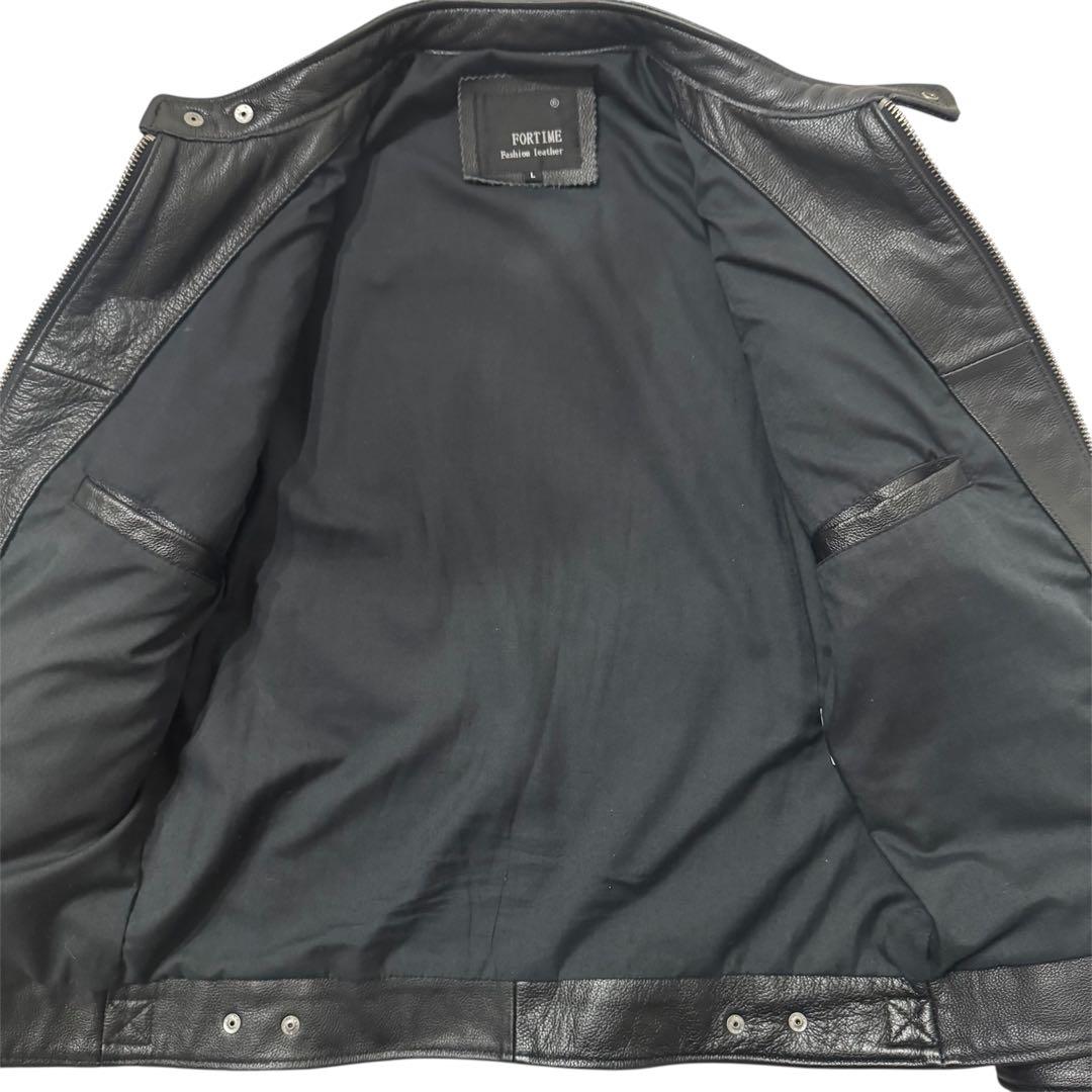 牛革　カウレザー　シングルライダースジャケット　バイカー　ビンテージ　ブラック