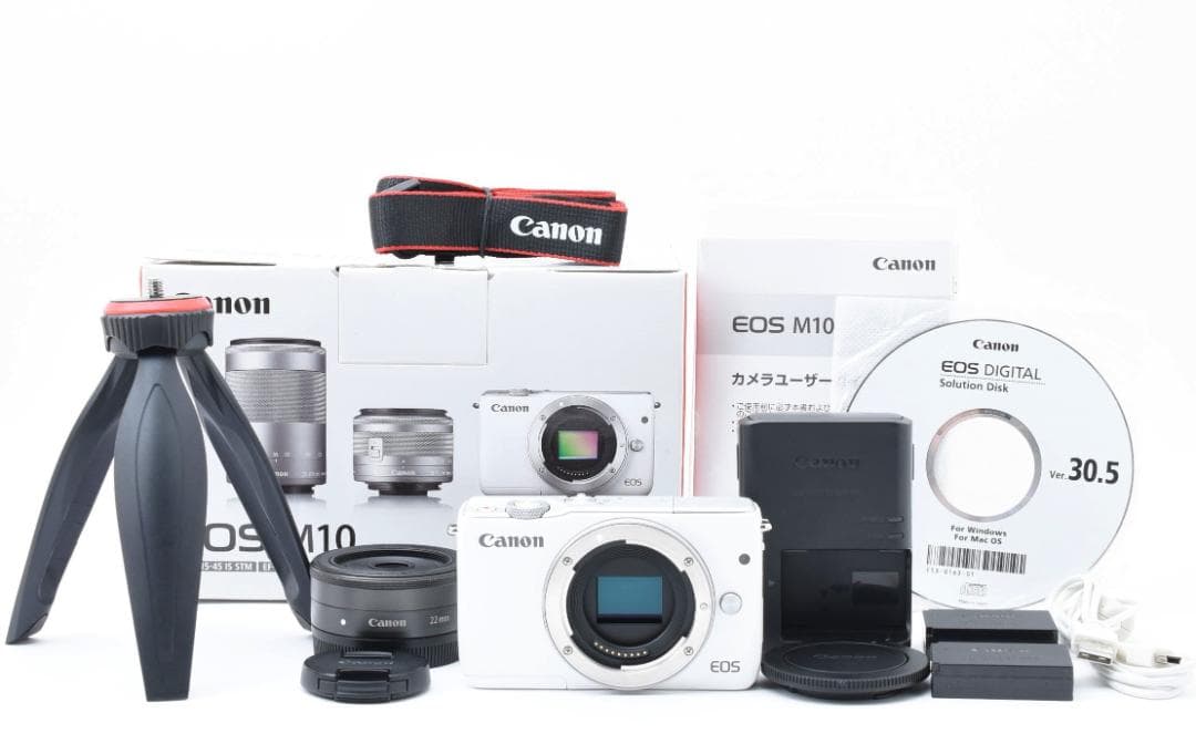 Canon EOS M10 ホワイト パンケーキレンズ EF-M 22mm付