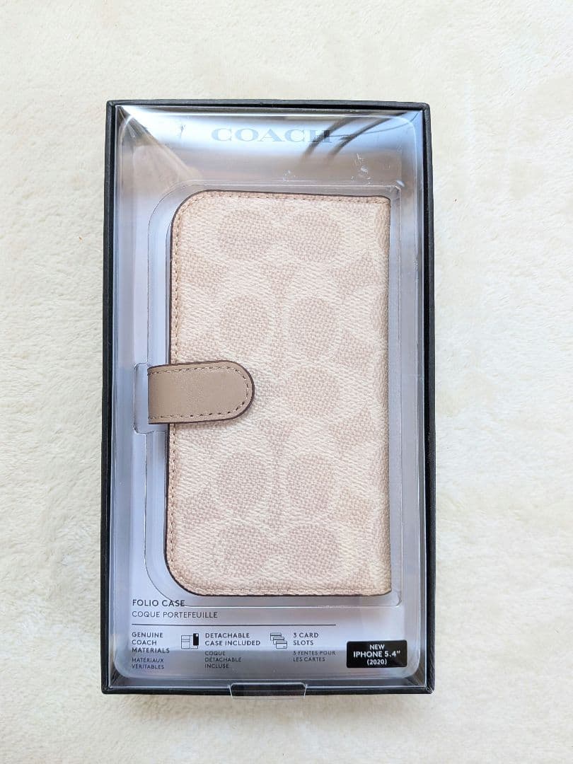 新品　希少色　コーチ　iPhone12mini対応ケース　シグネチャー　即日発送