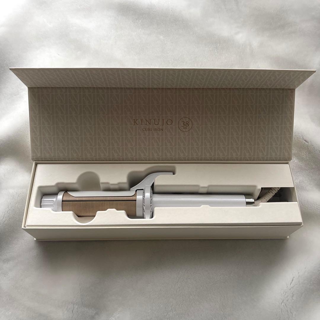 KINUJO カールヘアアイロン 38mm ホワイト 箱付き